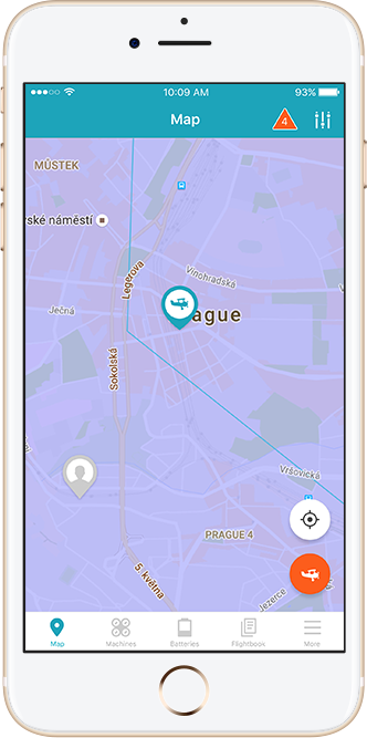 Mapa mobilní aplikace MAIA